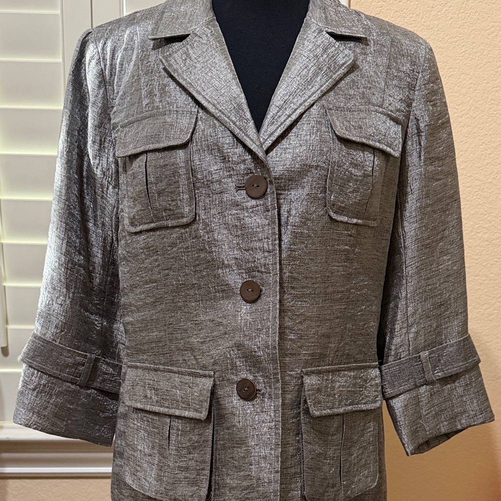 Joan Rivers Metallic Silver Blazer